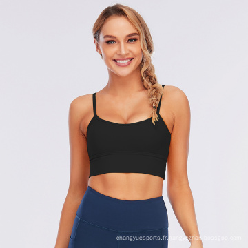 Breau de sport de vêtements de fitness Femmes Crop Top Custom Fashion Sports Bras Sports Dry Sports Dry Yoga Soubrandage Crop Top sans manches